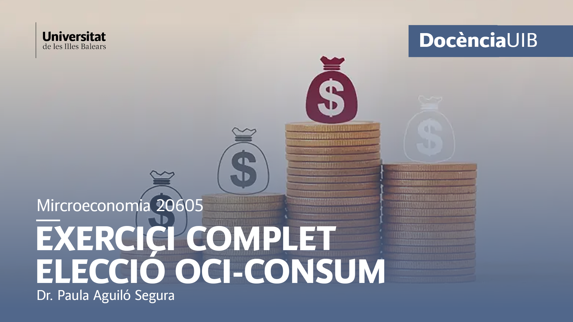 Dra.Paula Aguiló Segura.Microeconomia 20605.Exercici complet elecció oci-consum